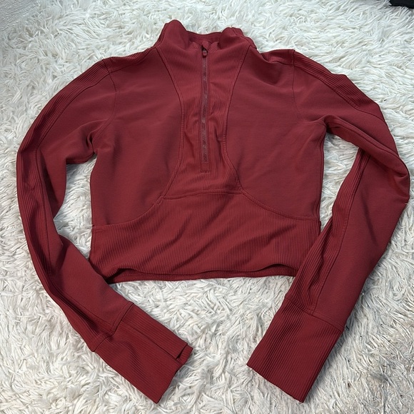 Lululemon Take it in Stride 1/2 Zip Chianti - Picture 1 of 8